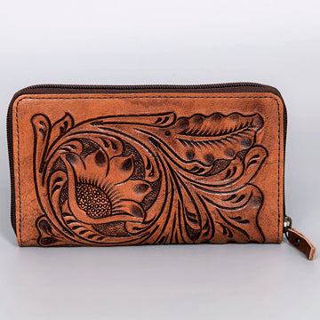 OHLAY WALLET Hand Tooled Genuine Leather women bag western handbag purse